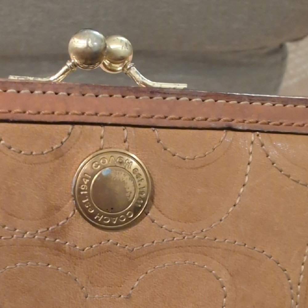 Coach Tan Leather Women's Wallet - Picture 11 of 14